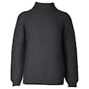 a.P.C. Chunky Knit Turtleneck Sweater in Charcoal Merino Wool - Apc