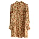 Reformation Jourdan Mini Dress in Floral Print Silk Crepe