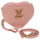 LOUIS VUITTON New Wave Heart Shoulder Bag Leather Pink M53769 LV Auth 34200a - Louis Vuitton