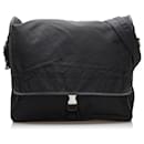 Prada Black Saffiano-Trimmed Tessuto Crossbody Bag