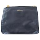 lined navy leather pouch. - Alexander Mcqueen