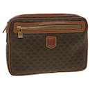 CELINE Macadam Canvas Clutch Bag PVC Leather Brown Auth 34059 - Céline