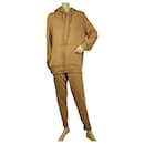Weekend and Beyond Beige Brown Cashmere Top Sweat Pants Sport Lounge Set size S - Autre Marque