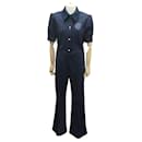 NEW LACOSTE X GOOP S JUMPSUIT 36 IN PIQUE lined FACE BLUE JUMPSUIT - Hermès