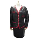 CHANEL SUIT SET BLACK & RED JACKET AND SKIRT BLACK RED JACKET AND SKIRT - Chanel