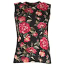 Dolce & Gabbana Sleeveless Top in Floral Print Cashmere