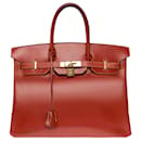 Exceptional and very rare Hermes Birkin handbag 35 cognac box leather, - Hermès