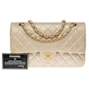 Splendid & Rare Chanel Timeless medium bag 25 cm with lined flap in iridescent gold quilted lambskin,