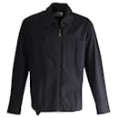 Acne Studios Zip-Up Long Sleeve Jacket in Navy Blue Polyester