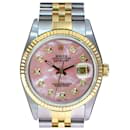 Rolex Mens Datejust Two-tone Pink Mop 16233 Dial 18k Fluted Bezel 36mm watch
