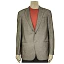 Armani Collezioni Gray Virgin Wool Blend Two Button Front Men's Jacket size 54 - Emporio Armani