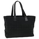 CHANEL Travel line Tote Bag Nylon Black CC Auth ar8576 - Chanel