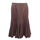 NEUF JUPE CHRISTIAN DIOR A GODETS A CARREAUX 42 XL EN LAINE NEW WOOL SKIRT - Christian Dior