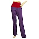 Pinko Purple & Red Straight Leg calças de cintura alta  ( S )