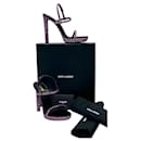 Saint Laurent heeled sandals - Size 38 - Glitter purple