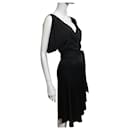DvF vestido envelope preto vintage (Feito nos EUA) - Diane Von Furstenberg