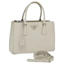 PRADA Hand Bag Safiano Leather White 1BA863 Auth tp579 - Prada