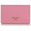 Prada Pink Saffiano Lux Wallet On Chain