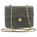CHANEL Matelasse Chain Flap Turn Lock Shoulder Bag Lamb Skin Black Auth 34659a - Chanel