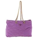 PRADA Quilted Chain Shoulder Bag Nylon Purple Auth tp577 - Prada