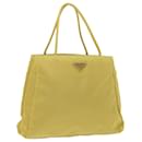 PRADA Hand Bag Nylon Yellow Auth ti756 - Prada