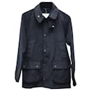 Barbour White Label Slim Unlined Bedale Casual Jacket in Navy Blue Cotton