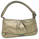 BURBERRY Shoulder Bag Leather Gold Auth bs3699 - Burberry