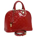 LOUIS VUITTON Monogram Vernis Alma PM Hand Bag Red M90169 LV Auth 34376 - Louis Vuitton