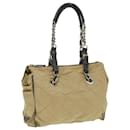 PRADA Quilted Chain Shoulder Bag Nylon Beige Auth ar8728 - Prada