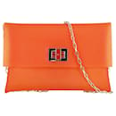 Anya Hindmarch Valorie Envelope Crossbody Bag in Orange Rubber