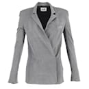Acne Studios Double-Breasted Notched Lapel Blazer in Grey Viscose