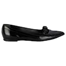 Louis Vuitton Black Fleur Zapatos planos con punta en punta
