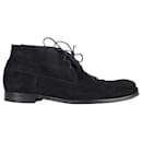 Hugo Boss Desert Lace-Up Ankle Boots in Black Suede