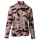 MSGM Printed Long Sleeve Shirt in Pink Silk - Msgm