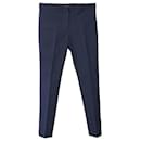 Joseph Slim-Fit Tailored Trousers in Navy Blue Cotton