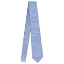 Gravata formal listrada Ralph Lauren em seda com estampa azul