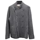 Brunello Cucinelli Double Breasted Sweater in Grey Wool