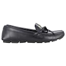 Prada Bow Detailed Driving Loafers in Black Leather