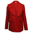 Zadig & Voltaire Shawl Collar Date Blazer in Poppy Red Gabardine Polyester