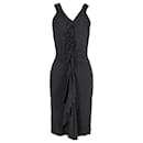 Temperley London Ruffle Midi Dress in Black Viscose