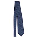 Cravatta stampata da cerimonia Church's in seta stampata blu