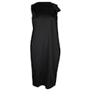 Jil Sander Bow-Detailed Sleeveless Dress in Black Cotton