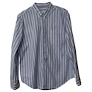 AMI Paris Stripe Shirt in Blue Cotton - Autre Marque
