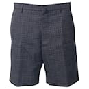 Lanvin Checked Bermuda Shorts in Grey Polyester 