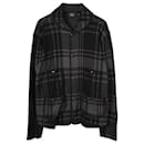 RRL Plaid Knit Jacquard Jacket in Grey Cotton - Ralph Lauren