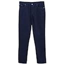 Brunello Cucinelli Corduroy Traditional Pants in Navy Blue Cotton 