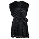 Alice + Olivia Essie Tiger-Print Mini Wrap Dress in Black Viscose
