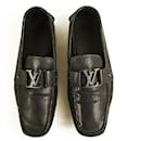 Louis Vuitton Men's Blue Epi Leather Moccasin Car Shoes Loafers 8 rubber soles