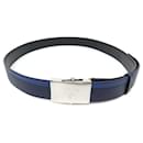Prada belt 70 a 100 CM TWO-TONE LEATHER BLUE & BLACK ADJUSTABLE LEATHER BELT