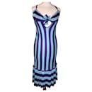 GAULTIER DRESS DRESS COUTURE BAYADERE CHANGING NECKLINE CROSSED BACK T 38 - Jean Paul Gaultier